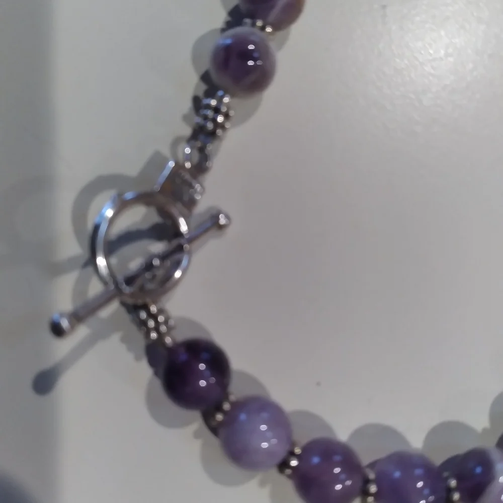❤️🎁 925 S/S Chevron Amethyst Graduated 28" Necklace Genuine & Beautiful! 😯 - Picture 12 of 15